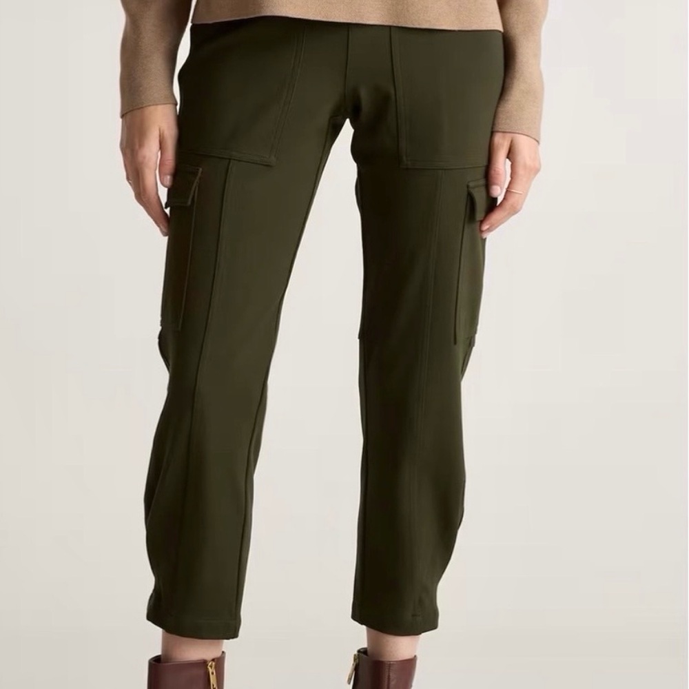 Quince Olive Green Cropped Cargo Stretch Pants Women’s XS